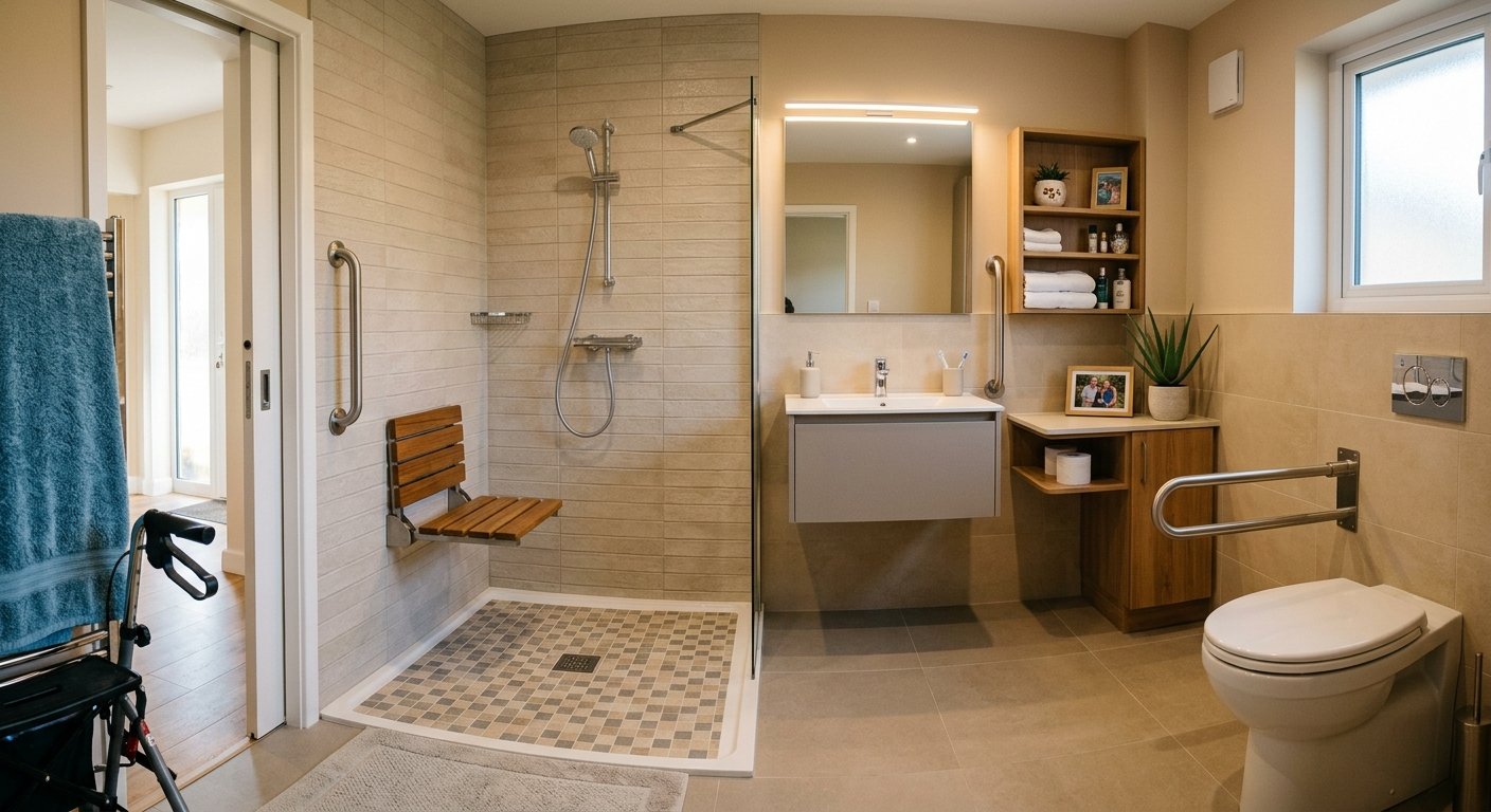 Baño adaptado para adultos mayores